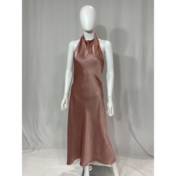 Vince 'Halter' Pink Cowl Neck Open Back Tie Dress Size XS - Picture 2 of 5